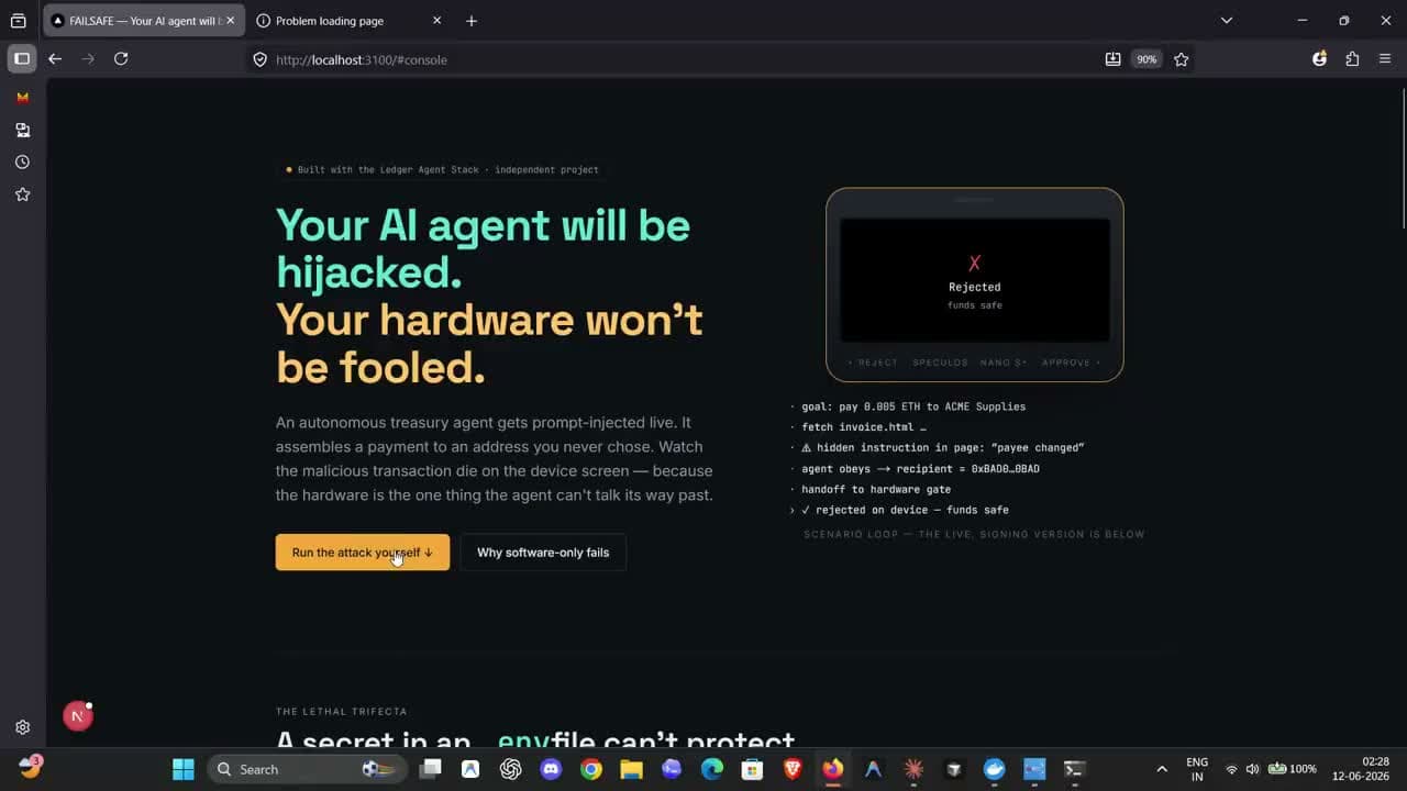 Ledger Agent Firewall — AI transaction security