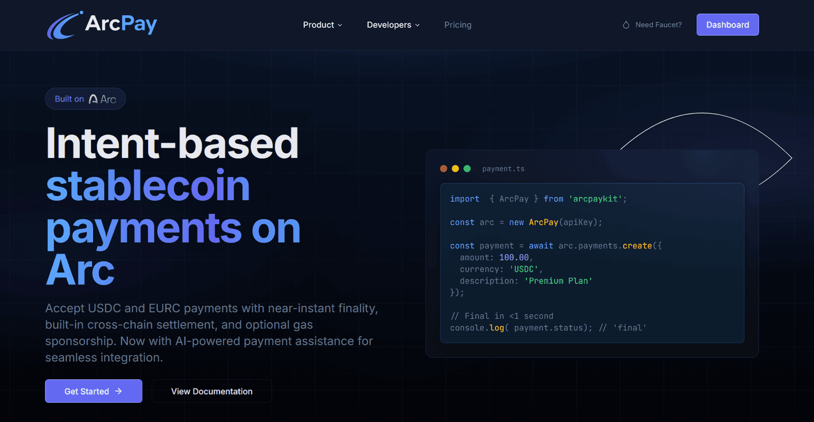 ArcPay — Stablecoin Payment Infrastructure